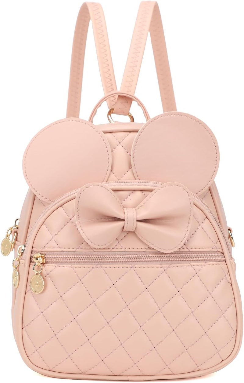 KL928 Girls Mini Backpack Bowknot Polka Dot Cute Small Daypacks Convertible Shoulder Bag Purse for Women - Image 1